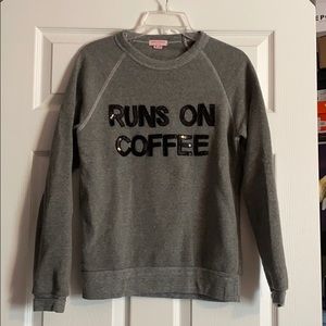 Bow & Drape Runs on Coffee Sequin Sweatshirt